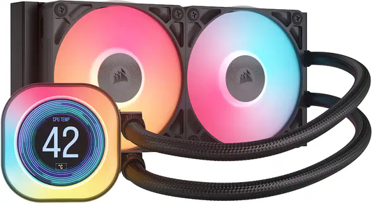 CORSAIR iCUE LINK TITAN 240 RX LCD liquid CPU cooler in black